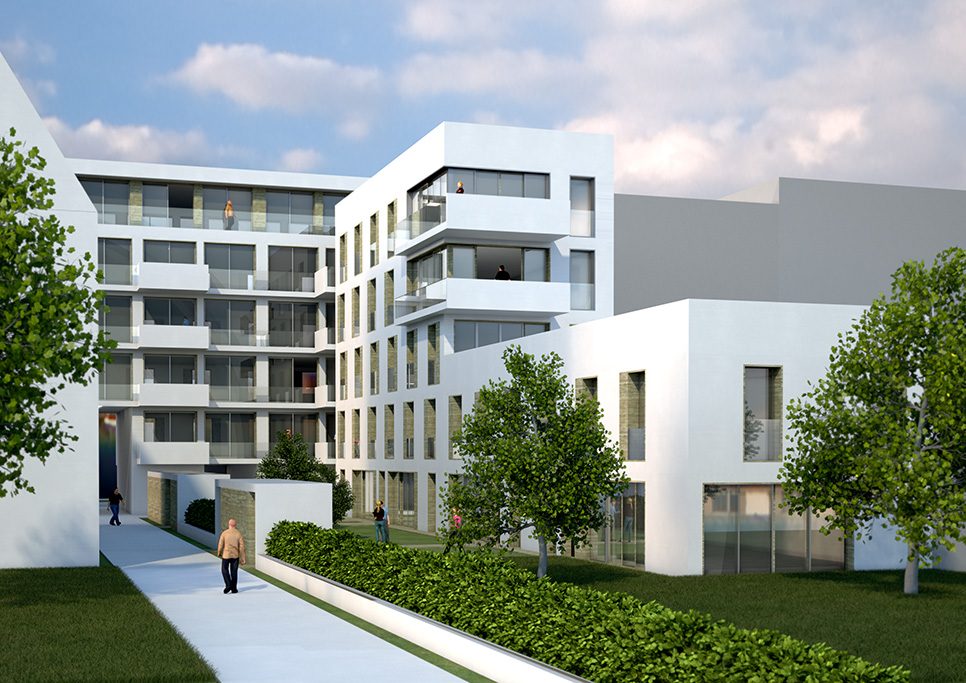 Wohnbauten der Baugruppe GS3 am Weißen See mit Garten
